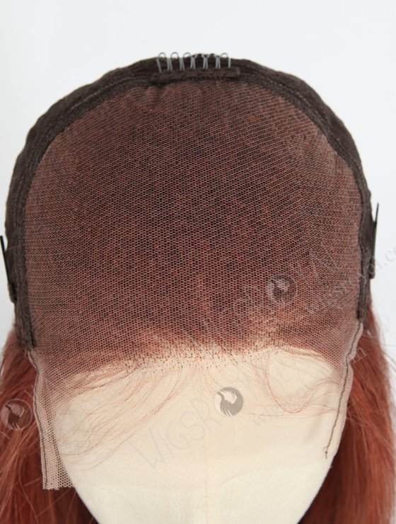 Reddish Brown Color Straight Brazilian Virgin Hair Lace Front Wig WR-CLF-032-21095
