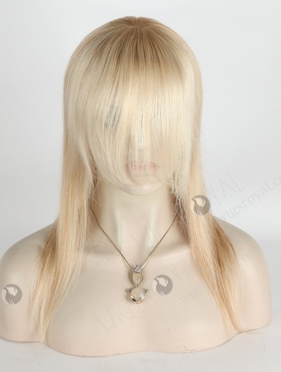 The Perfect Highlight White Color Straight PU Wig With Bangs WR-MOW-018-21162