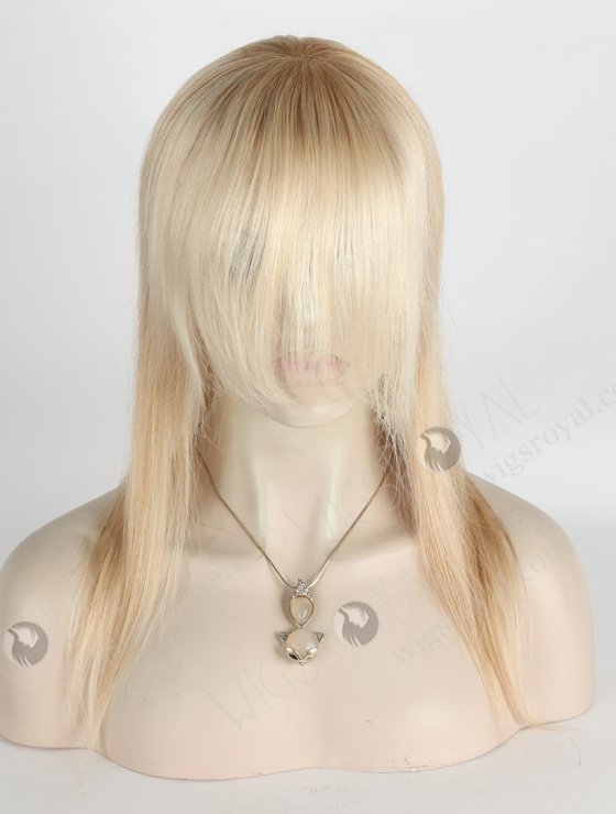 The Perfect Highlight White Color Straight PU Wig With Bangs WR-MOW-018-21162