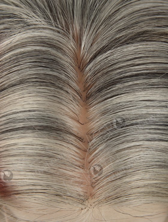 Knotless Scalp Replica Part Grey Color 100% European Human Hair Silk Top Full Lace Wig WR-ST-054-21143