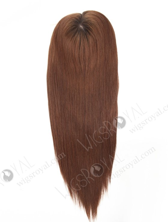 Double Draw Brown Color European Virgin Cuticles Silk Top Human Hair Women Toppers WR-TC-071-21215