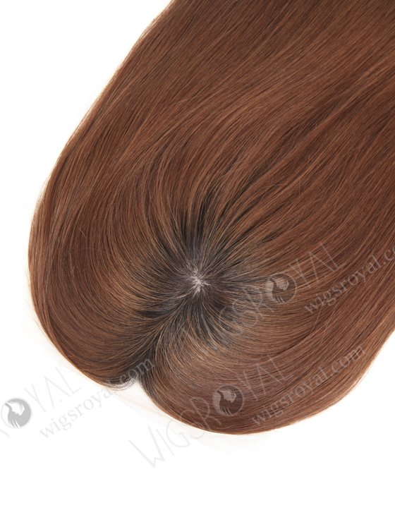 Double Draw Brown Color European Virgin Cuticles Silk Top Human Hair Women Toppers WR-TC-071-21218