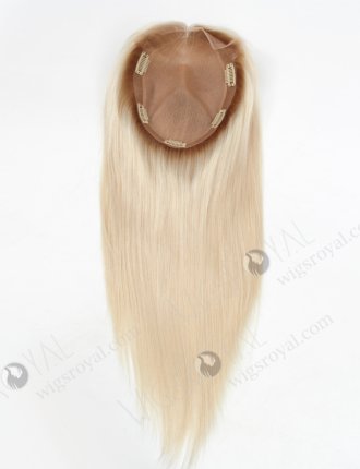 Light Brown Ombre White Color All One Length European Virgin Silk Base Toppers WR-TC-070