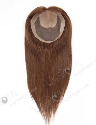 Brown Color Premium European Hair Silk Top Topper With Silicone Perimeter WR-TC-073