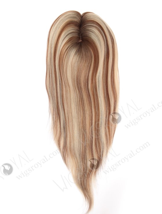 In Stock 3"*2"*6" European Virgin Hair 16" All One Length Straight Color T9/60# with 9# highlights Silk Top Hair Topper-103-21242