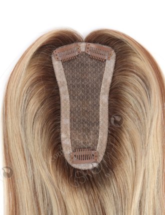 In Stock 3"*2"*6" European Virgin Hair 16" All One Length Straight Color T9/60# with 9# highlights Silk Top Hair Topper-103