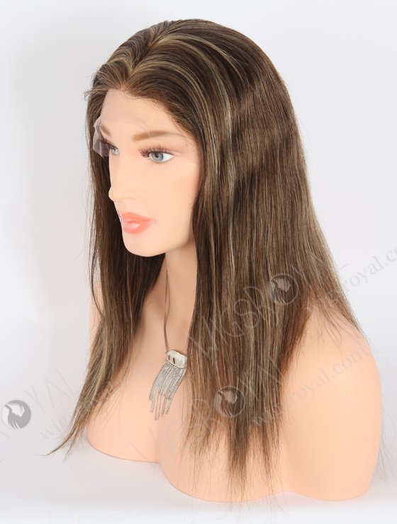 In Stock Indian Remy Hair 14" Straight 2/8# Blended with 27# and 30# Highlights Color Full Lace Wig FLW-01917-21426