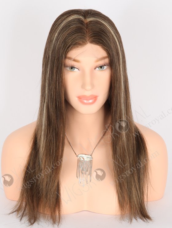 In Stock Indian Remy Hair 16" Straight 2/8# Blended With 27# and 30# Highlights Color Full Lace Wig FLW-01909-21522