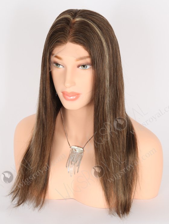 In Stock Indian Remy Hair 16" Straight 2/8# Blended With 27# and 30# Highlights Color Full Lace Wig FLW-01909-21521