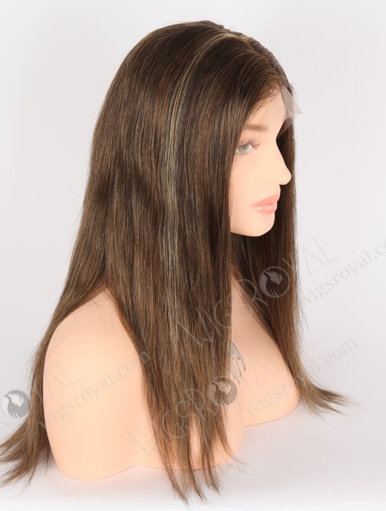 In Stock Indian Remy Hair 16" Straight 2/8# Blended With 27# and 30# Highlights Color Full Lace Wig FLW-01909-21524