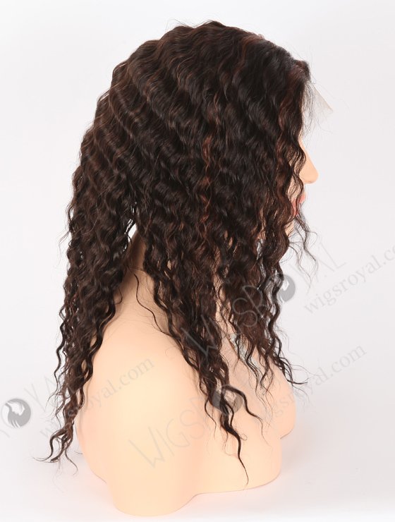 In Stock Indian Remy Hair 16" Deep Wave 2/33# Highlights Color Full Lace Wig FLW-01908-21534