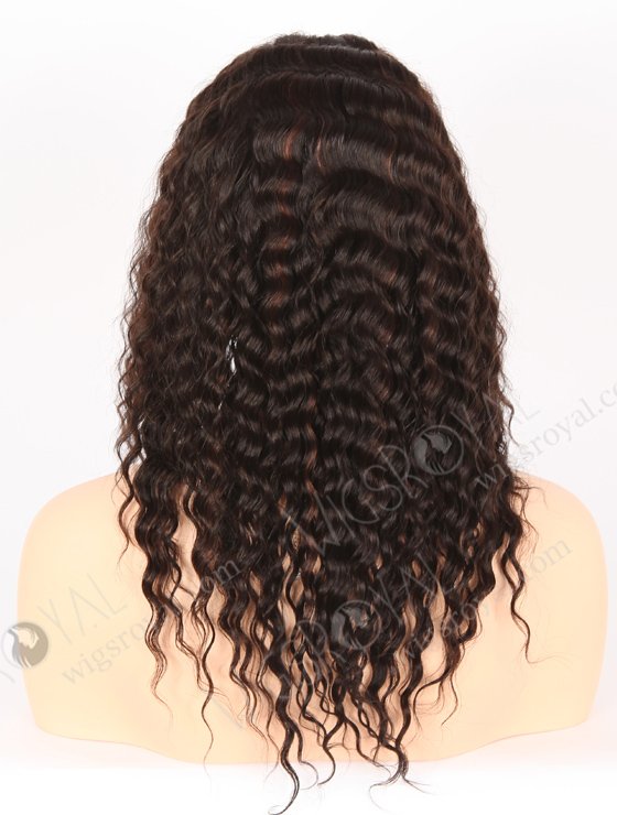 In Stock Indian Remy Hair 16" Deep Wave 2/33# Highlights Color Full Lace Wig FLW-01908-21537