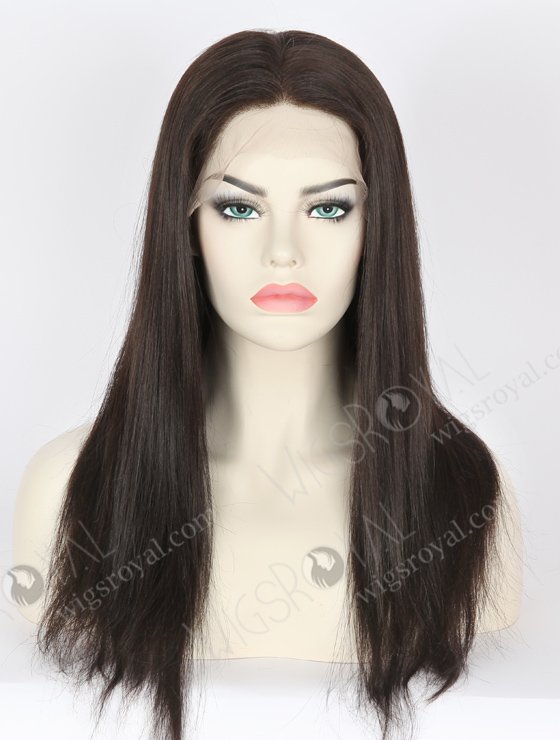 In Stock Indian Remy Hair 16" Light Yaki 1b# Color Full Lace Wig FLW-01906