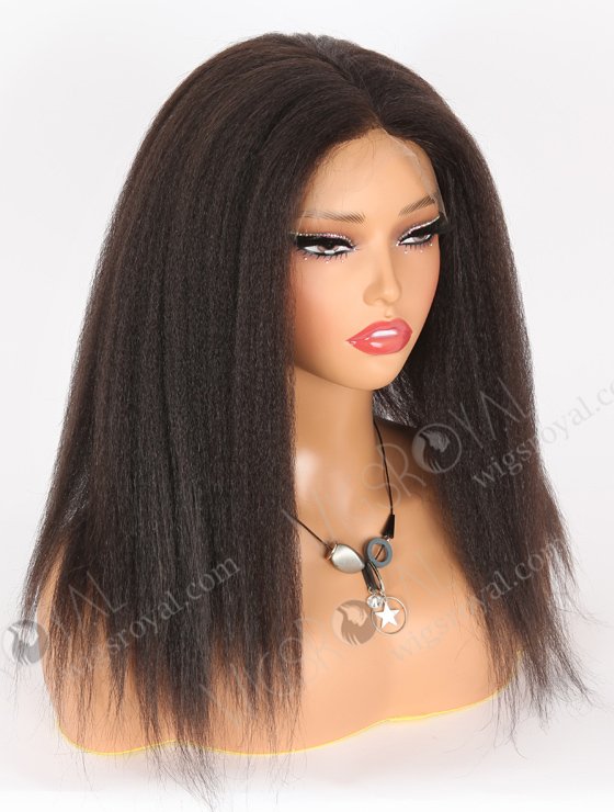 In Stock Indian Remy Hair 16" Kinky Straight 1b# Color Full Lace Wig FLW-01244-21686