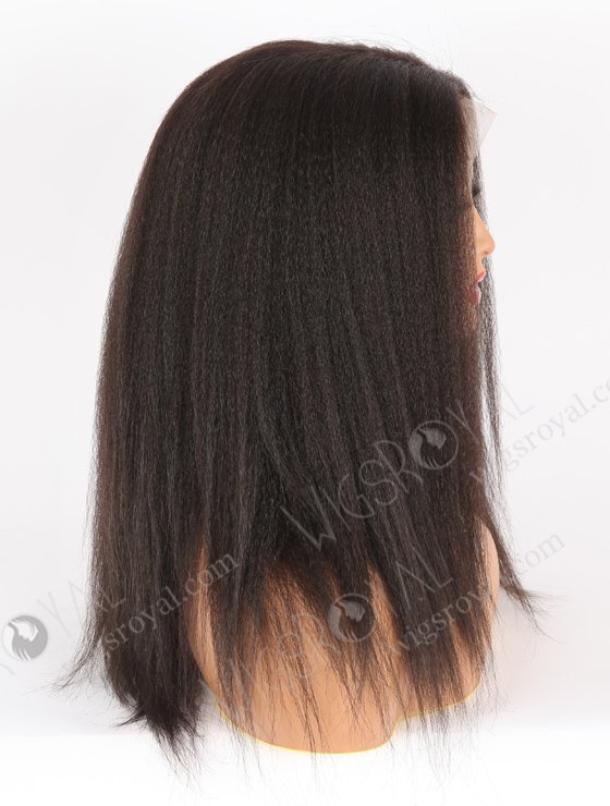 In Stock Indian Remy Hair 16" Kinky Straight 1b# Color Full Lace Wig FLW-01244-21687