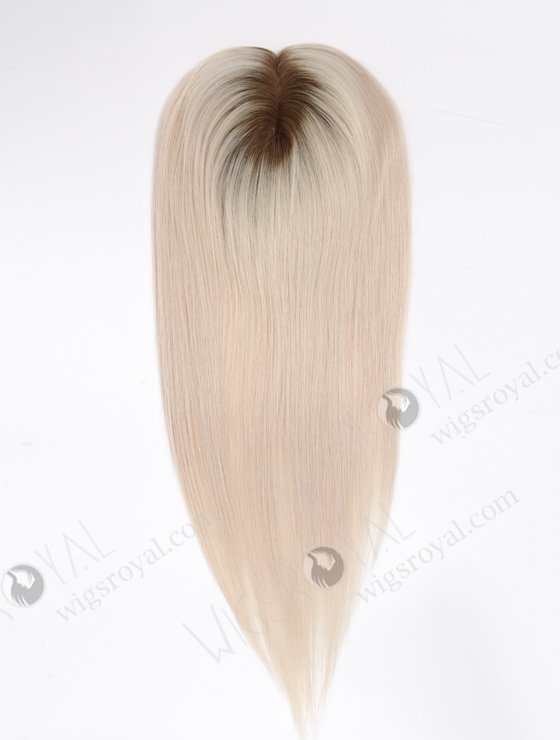 In Stock 6"*6.5" European Virgin Hair 16" Straight T9/white Color Silk Top Hair Topper-114-21997