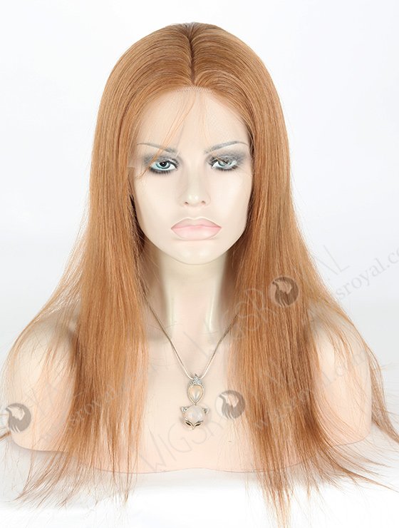 In Stock Brazilian Virgin Hair 18" Straight 10# Color Silk Top Full Lace Wig STW-426-22054