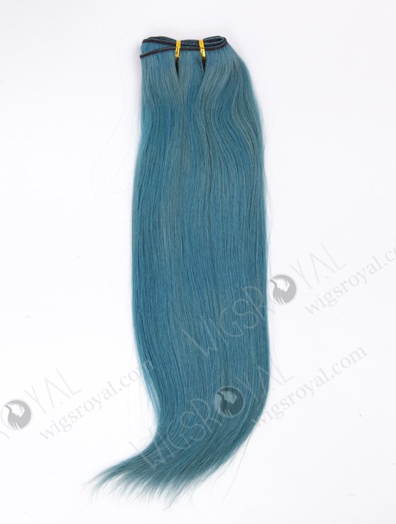 In Stock Brazilian Virgin Hair 16" Straight Blue Color Machine Weft CSM-005-22098