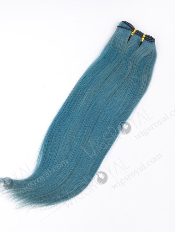 In Stock Brazilian Virgin Hair 16" Straight Blue Color Machine Weft CSM-005-22099