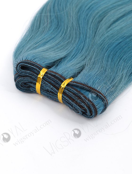 In Stock Brazilian Virgin Hair 16" Straight Blue Color Machine Weft CSM-005-22100