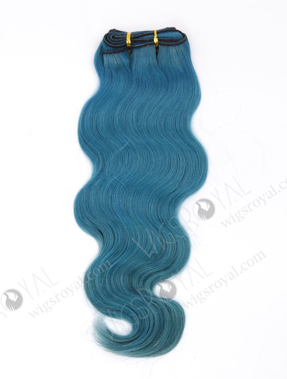 In Stock Brazilian Virgin Hair 16" Body Wave Blue Color Machine Weft CSM-006-22103