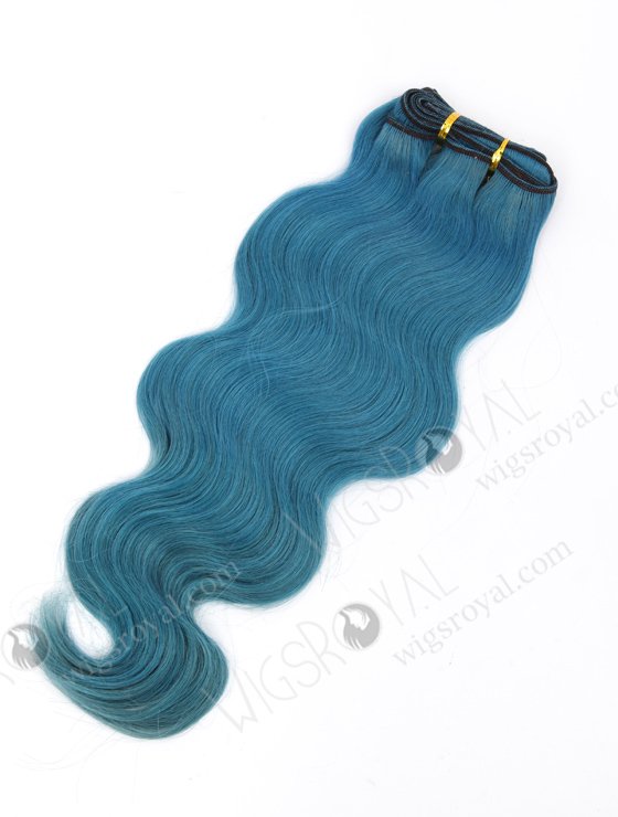 In Stock Brazilian Virgin Hair 16" Body Wave Blue Color Machine Weft CSM-006-22104