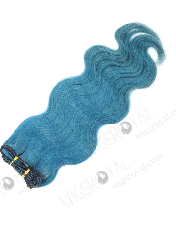 In Stock Brazilian Virgin Hair 16" Body Wave Blue Color Machine Weft CSM-006-22106