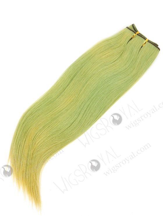 In Stock Brazilian Virgin Hair 16" Straight Green Color Machine Weft CSM-007-22110