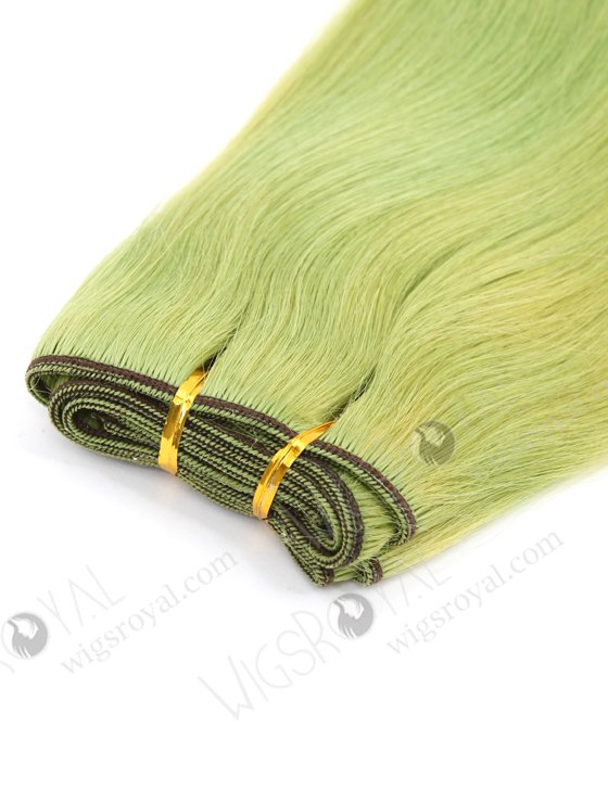 In Stock Brazilian Virgin Hair 16" Straight Green Color Machine Weft CSM-007-22111