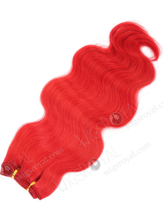 In Stock Brazilian Virgin Hair 16" Body Wave Red Color Machine Weft CSM-002-22082