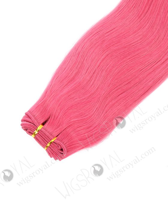 In Stock Brazilian Virgin Hair 16" Straight Pink Color Machine Weft CSM-009-22124