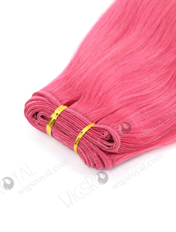 In Stock Brazilian Virgin Hair 16" Straight Pink Color Machine Weft CSM-009-22123