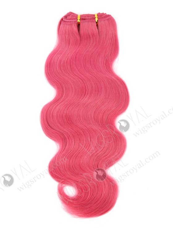 In Stock Brazilian Virgin Hair 16" Body Wave Pink Color Machine Weft CSM-010-22127