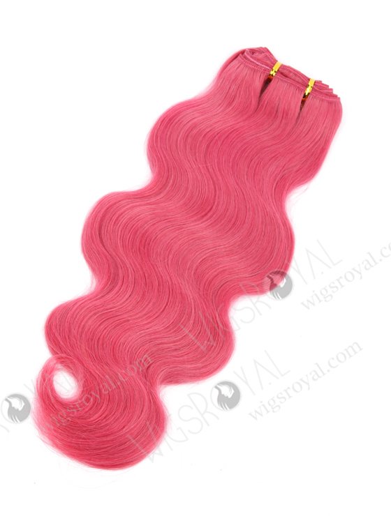 In Stock Brazilian Virgin Hair 16" Body Wave Pink Color Machine Weft CSM-010-22128