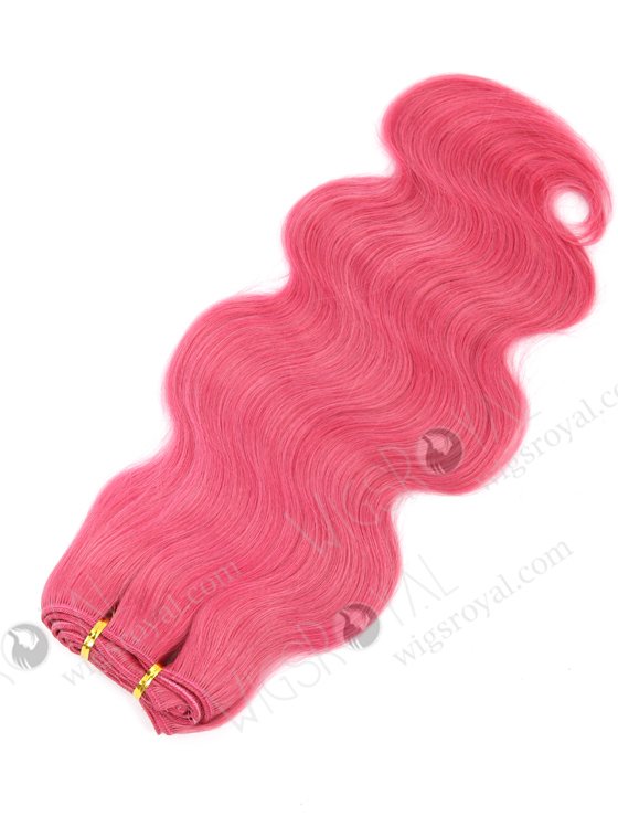 In Stock Brazilian Virgin Hair 16" Body Wave Pink Color Machine Weft CSM-010-22129
