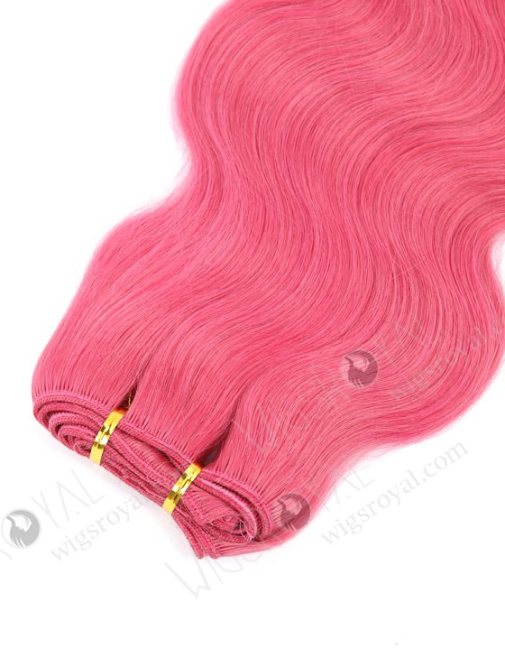 In Stock Brazilian Virgin Hair 16" Body Wave Pink Color Machine Weft CSM-010-22130