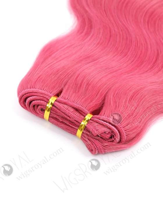 In Stock Brazilian Virgin Hair 16" Body Wave Pink Color Machine Weft CSM-010-22131
