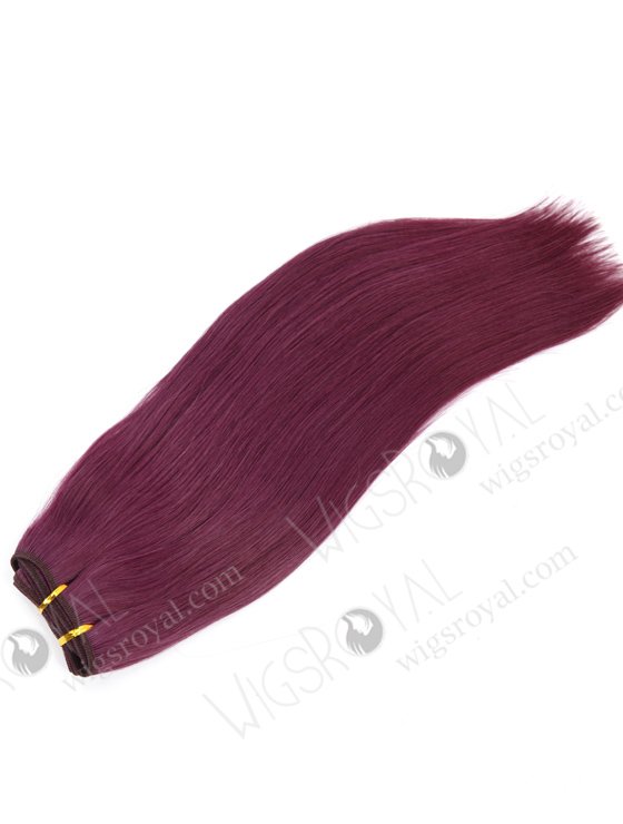 In Stock Brazilian Virgin Hair 16" Straight Purple Color Machine Weft CSM-011-22137