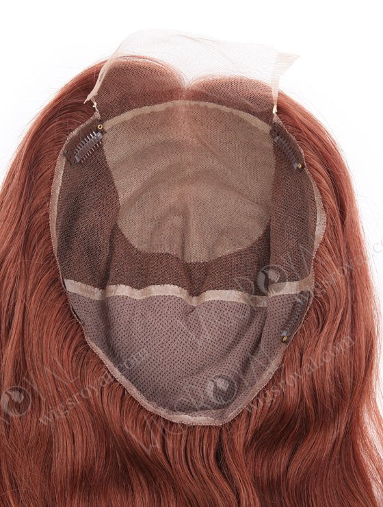 Realistic Hair Parting Burgundy Color Full Volume Human Hair Topper WR-TC-074-22358
