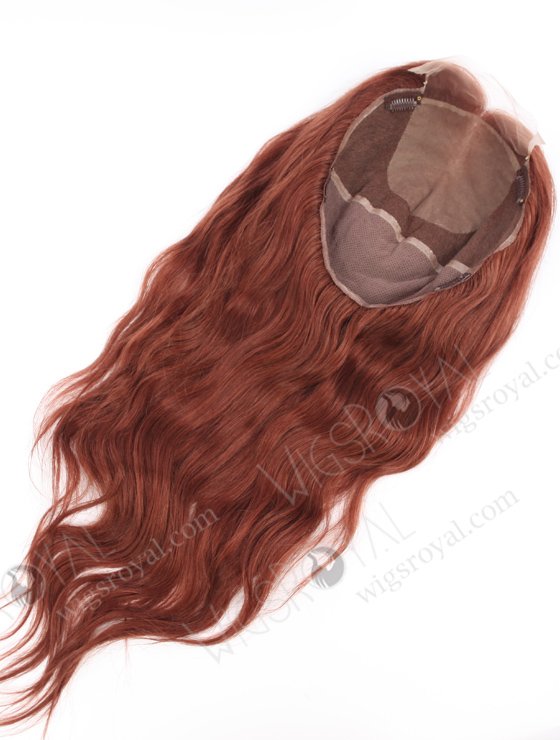 Realistic Hair Parting Burgundy Color Full Volume Human Hair Topper WR-TC-074-22360