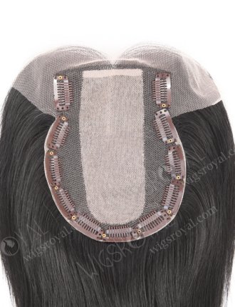 Black Color Short Style European Virgin Human Hair Realistic Hair Parting Toppers WR-TC-075