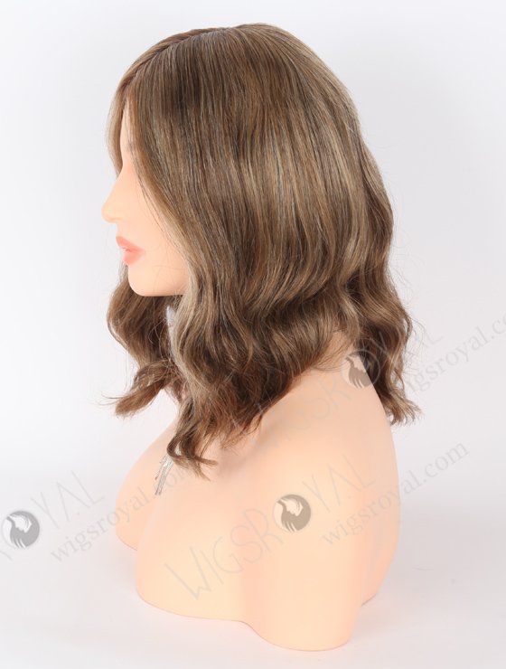 Fashion Mixed White Color With Brown Root Slight Wave Mono Top Glueless Wigs GLM-08004-22292