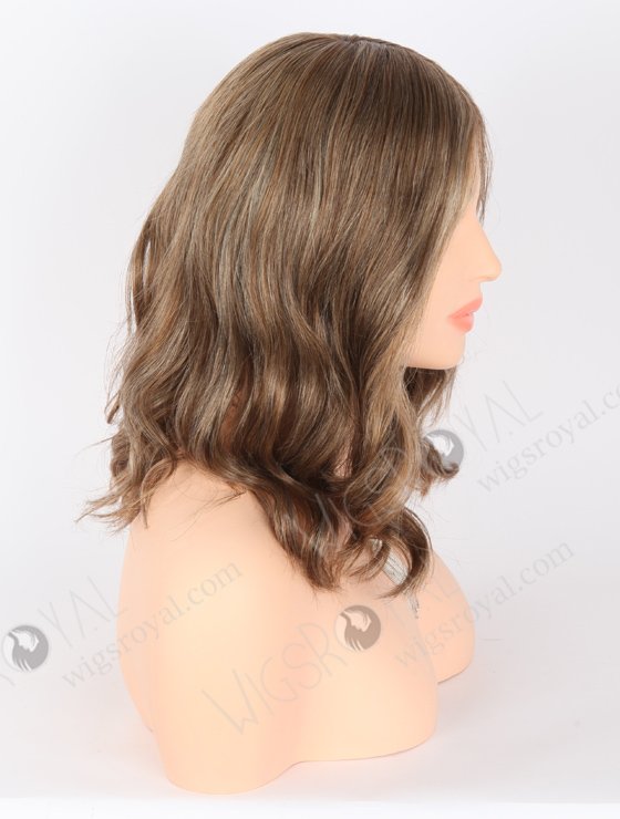 Fashion Mixed White Color With Brown Root Slight Wave Mono Top Glueless Wigs GLM-08004-22294