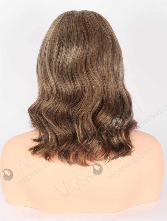 Fashion Mixed White Color With Brown Root Slight Wave Mono Top Glueless Wigs GLM-08004-22296