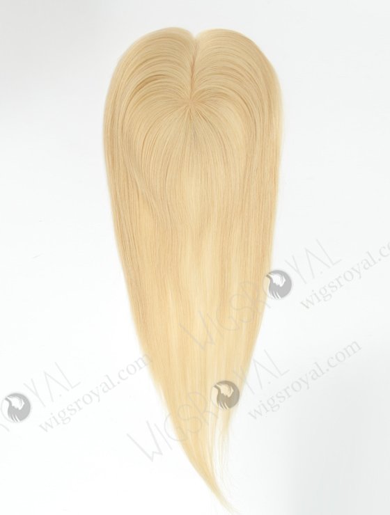 Amazing Small Clip In Hair Pieces Lace Front Blonde Human Hair Topper | In Stock 2.75"*5.25" European Virgin Hair 16" Straight 613# Color Monofilament Hair Topper-126-22413