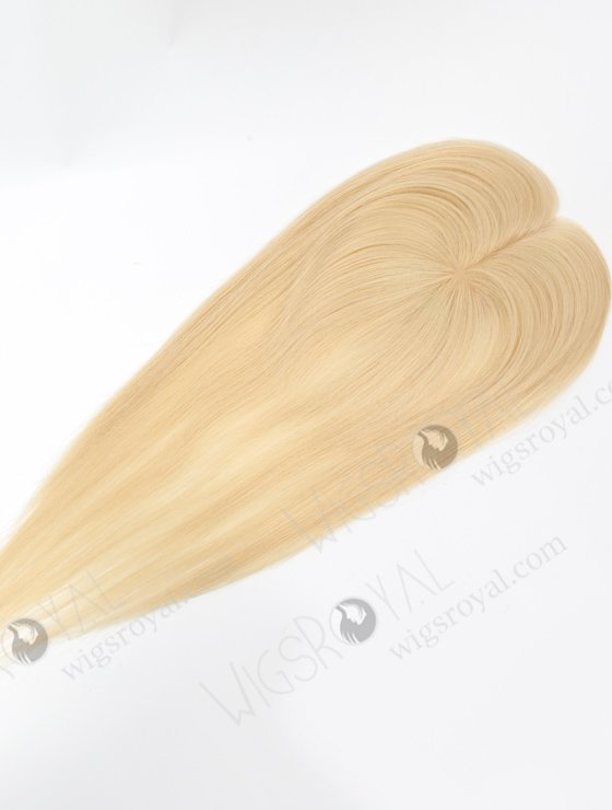 Amazing Small Clip In Hair Pieces Lace Front Blonde Human Hair Topper | In Stock 2.75"*5.25" European Virgin Hair 16" Straight 613# Color Monofilament Hair Topper-126-22414