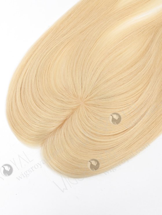 Amazing Small Clip In Hair Pieces Lace Front Blonde Human Hair Topper | In Stock 2.75"*5.25" European Virgin Hair 16" Straight 613# Color Monofilament Hair Topper-126-22415