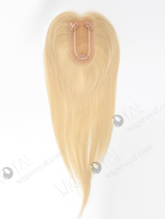 Amazing Small Clip In Hair Pieces Lace Front Blonde Human Hair Topper | In Stock 2.75"*5.25" European Virgin Hair 16" Straight 613# Color Monofilament Hair Topper-126-22417