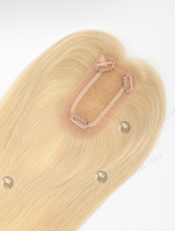 Amazing Small Clip In Hair Pieces Lace Front Blonde Human Hair Topper | In Stock 2.75"*5.25" European Virgin Hair 16" Straight 613# Color Monofilament Hair Topper-126-22419