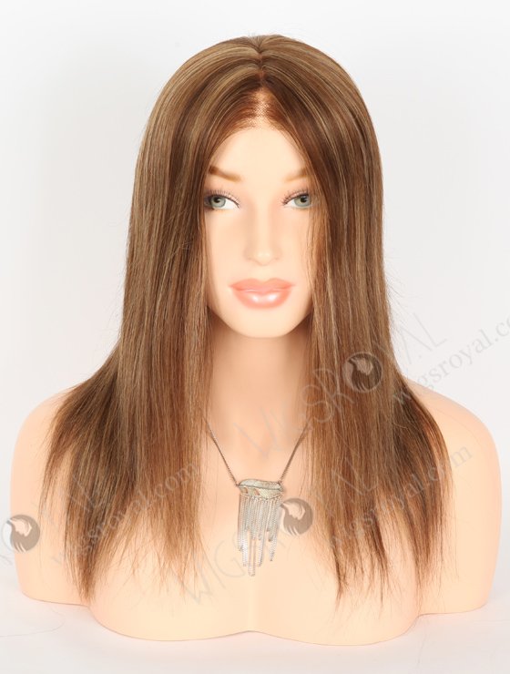 Monofilament Wigs Petite Size | Chestnut Brown with Highlights Glueless Lace Front Mono Top Wigs GLM-08009-22446